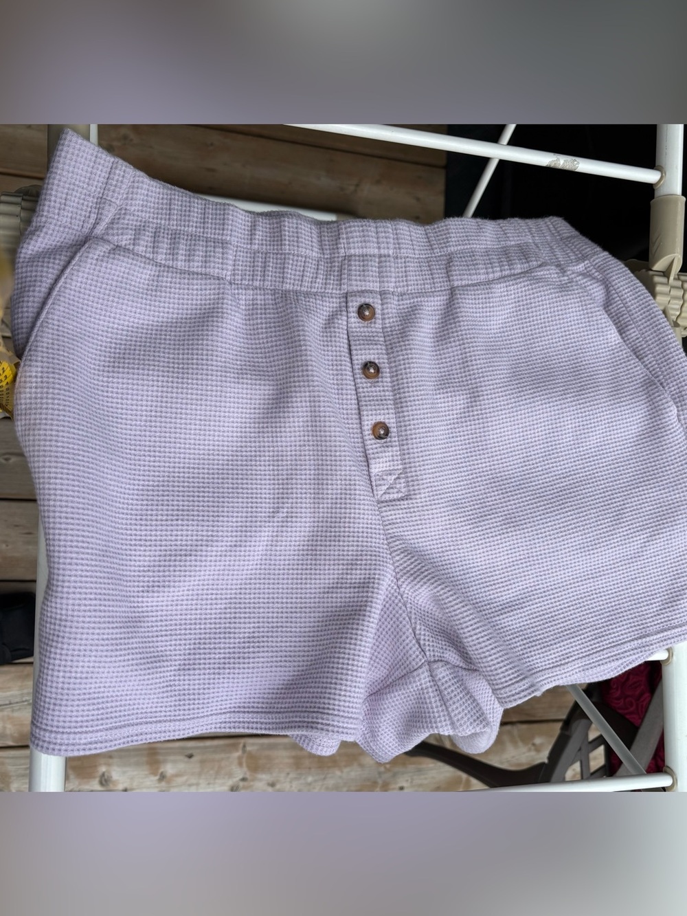 Lands End Women’s Soft Lavender Waffle Knit Shorts